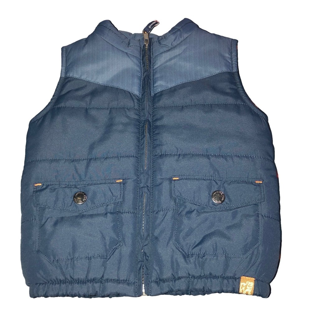 Toddle sz 4T Puffer Vest by Genuine Kids for Oshkosh in Navy Blue 2 Tone